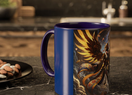Valkyrie Descending Through Storm Colorful Mugs (11oz, 15oz)