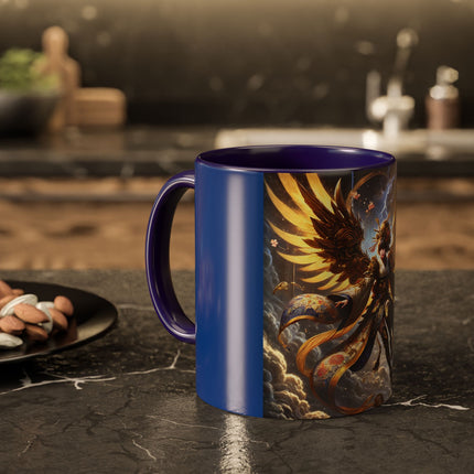 Valkyrie Descending Through Storm Colorful Mugs (11oz, 15oz)