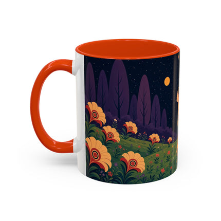 🌙🌼 The Moonlit Floral Dancer Colorful Mug – Art Deco Garden Fantasy