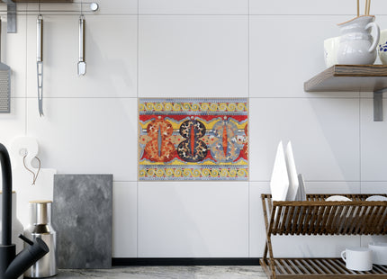 Reproduction of the Shield Frieze by Emile Gilliéron Ceramic Tile