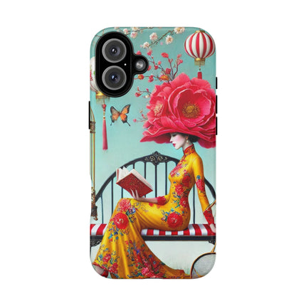 Reading In A Painted Garden Phone Cases