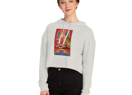 July & Ruby (from the Gem Series) by Sofia Chiostri Women’s Cropped Hooded Sweatshirt