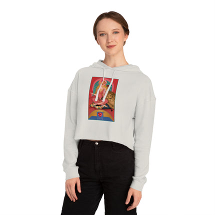 July & Ruby (from the Gem Series) by Sofia Chiostri Women’s Cropped Hooded Sweatshirt