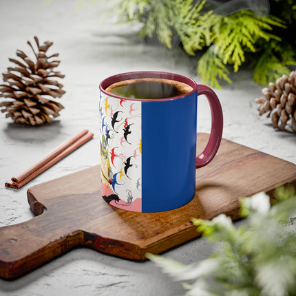 Flight of the Songbirds Colorful Mugs – Theatrical Whimsy & Colorful Harmony