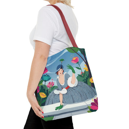 🌺🦚 The Lady Of The Peacock Garden Tote Bag – Art Deco Floral Fashion