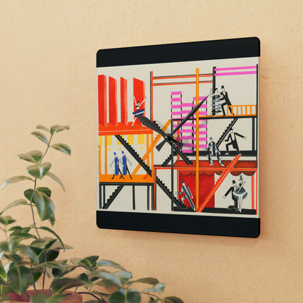 Maquettes de Théatre Acrylic Wall Clock, Round and Square