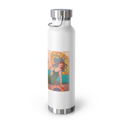 Mermaid with Parasol and Cupid by George Barbier Copper Vacuum Insulated Bottle, 22oz
