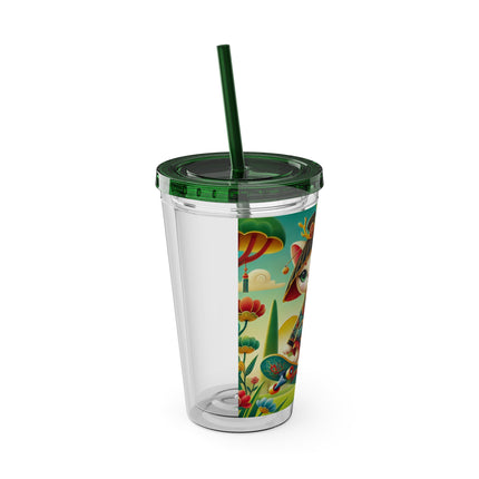 Dragon Dance on Wheels Sunsplash Tumbler with Straw, 16oz