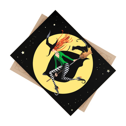 A Witch’s Moonlit Flight Ceramic Tile