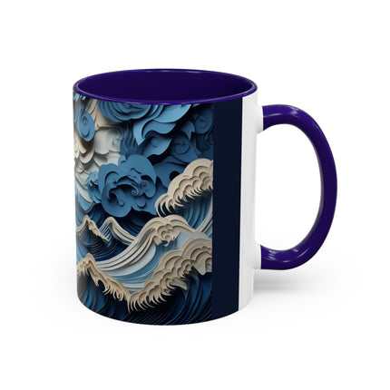 Dramatic Ocean with Crashing Waves Colorful Mugs (11oz, 15oz)