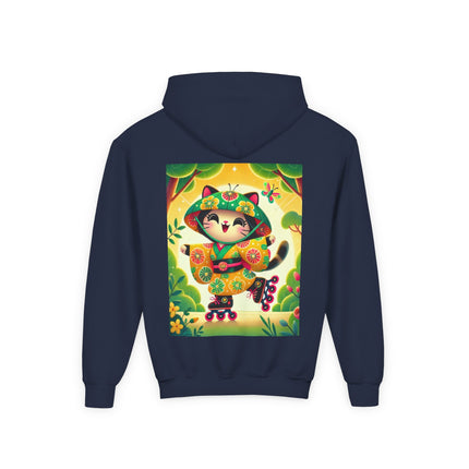 Firefly Dance on Wheels Youth Hooded Sweatshirt – Magical Motion & Playful Glow