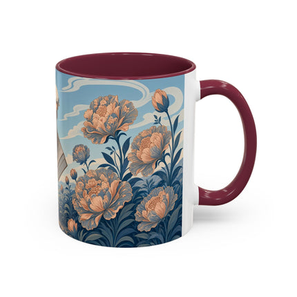 ☔🌸 The Grand Floral Journey Colorful Mug – Art Deco Travel Elegance