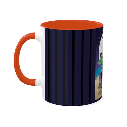 Moonlit Pirate Halloween Colorful Mugs, 11oz