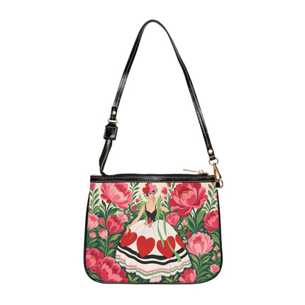 ❤️🌸 The Heart Garden Small Shoulder Bag – Art Deco Floral Romance
