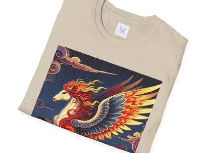 Flame-Winged Horse at Sunset Unisex Softstyle T-Shirt