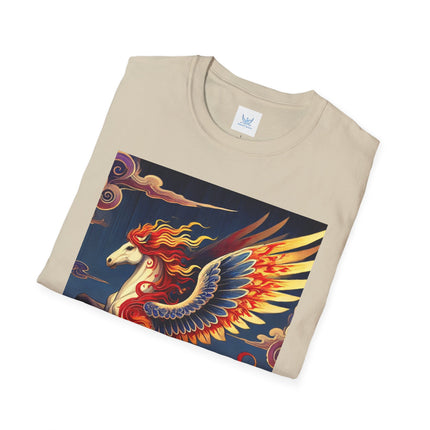 Flame-Winged Horse at Sunset Softstyle T-Shirt