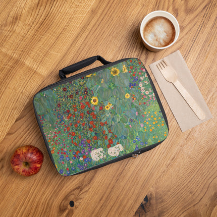 Farm Garden with Sunflowers by Gustav Klimt Lunch Bag