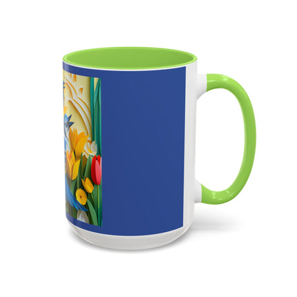 Blue Jays in a Spring Garden Colorful Mugs (11oz, 15oz)