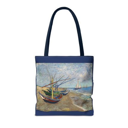 Fishing Boats on the Beach at Saintes-Maries by Vincent Van Gogh Tote Bag (AOP)