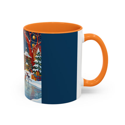 ⛸️🎄 The Christmas Skating Pavilion Colorful Mug – Art Deco Holiday Fantasy