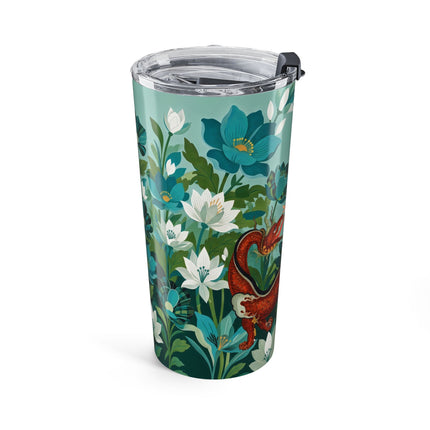 🐉🌿 The Dragon Keeper Tumbler, 20oz – Art Deco Floral Fantasy