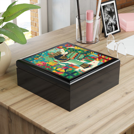 🎄✨ The Lady Of The Christmas Ornament Jewelry Box – Art Deco Holiday Fantasy
