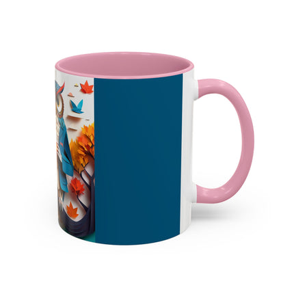 Owl at an Autumn Park Colorful Mugs (11oz, 15oz)