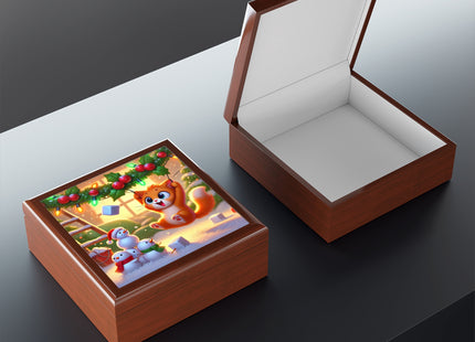 Naughty or Nice Kitten Christmas Jewelry Box