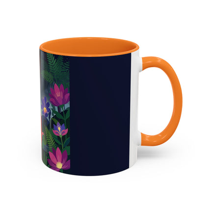 Moonlight Waltz Among The Blossoms Colorful Mugs – Art Deco Floral Enchantment