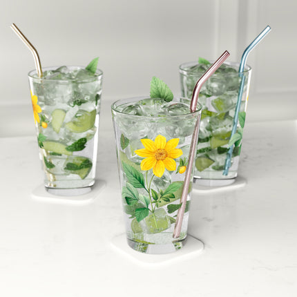 Dahlia Botanical Illustration by Pierre-Joseph Redouté Glass, 16oz