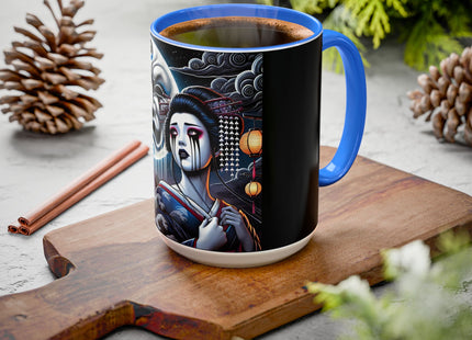 Geisha’s Black Ink Tears Colorful Mugs (11oz, 15oz)