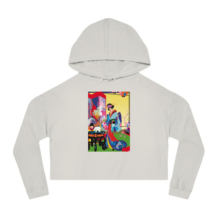 A Timeless Journey by Umberto Brunelleschi Women’s Cropped Hooded Sweatshirt