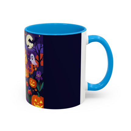 🌙🎃 The Moonlit Garden Masquerade Colorful Mug – Floral Halloween Charm