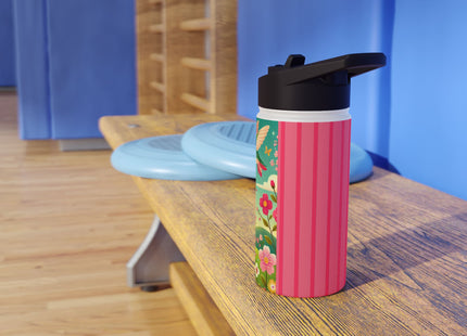 Geisha Fairy and the Hummingbird Blossom Stainless Steel Water Bottle, Standard Lid