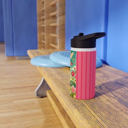 Geisha Fairy and the Hummingbird Blossom Stainless Steel Water Bottle, Standard Lid