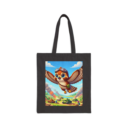 The Red-Tailed Hawk in Battle Cotton Canvas Tote Bag – Flight, Courage & High-Flying Adventure