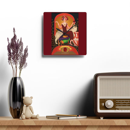 January & Garnet Zodiac Acrylic Wall Clock