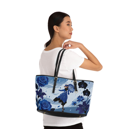 ☔💙 The Blue Rain Promenade Shoulder Bag – Art Deco Floral Fashion