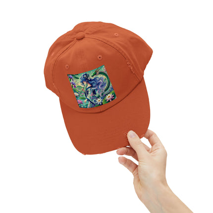 Fairy of the Koi Pond Unisex Distressed Cap