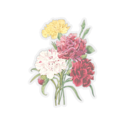 Carnation botanical illustration by Pierre-Joseph Redouté Kiss-Cut Stickers (4 Sizes)