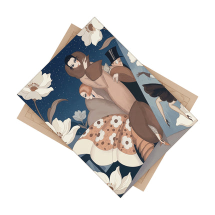 🌙🌸 The Midnight Magnolia Masquerade Ceramic Tile – Art Deco Evening Elegance