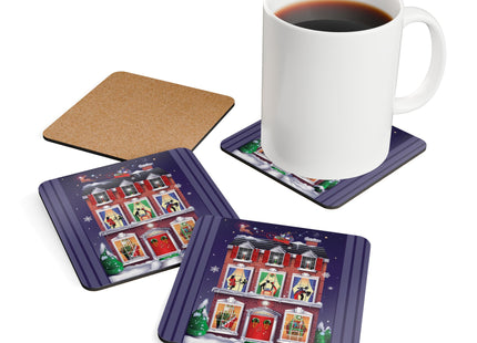 A Christmas Eve Celebration Corkwood Coaster Set
