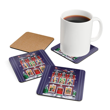 A Christmas Eve Celebration Corkwood Coaster Set