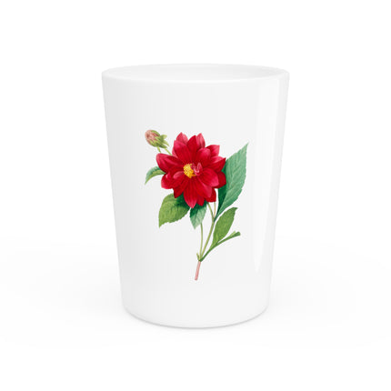 Dahlia Botanical Illustration by Pierre-Joseph Redouté Ceramic Shot Glass