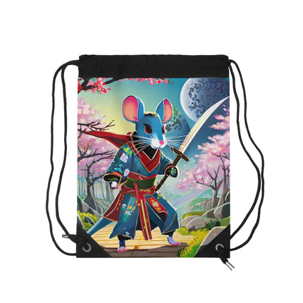 Cyber Samurai Rat Drawstring Bag