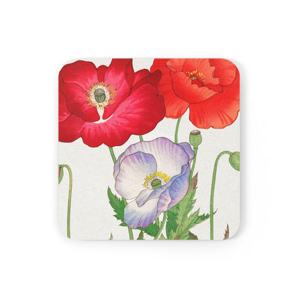 Poppies by Tanigami Kônan Coaster – Bold Blooms & Japanese Woodblock Elegance