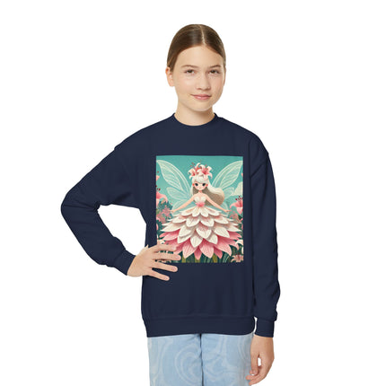 Lily Fairy in Bloom Youth Crewneck Sweatshirt – Grace, Renewal & Gentle Magic