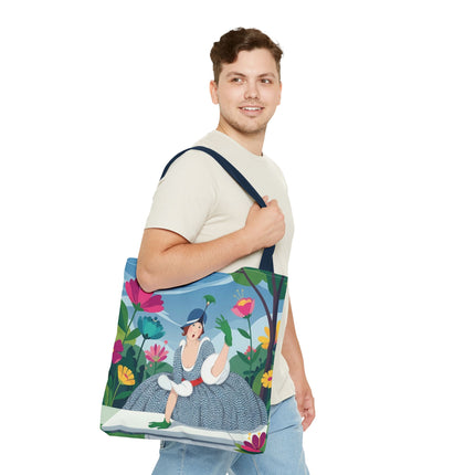 🌺🦚 The Lady Of The Peacock Garden Tote Bag – Art Deco Floral Fashion