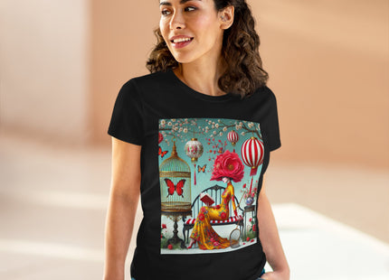 Reading In A Painted Garden Cotton Tee