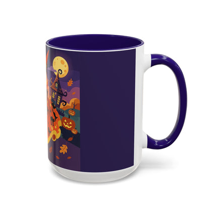🐈‍⬛🎃 The Black Cat Witch Of Pumpkin Manor Colorful Mug – Whimsical Halloween Charm